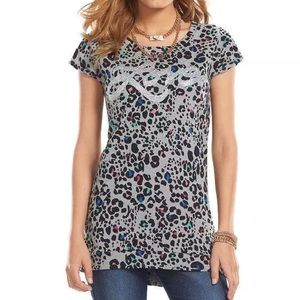 Juicy Couture Love Leopard Print Top Size Medium